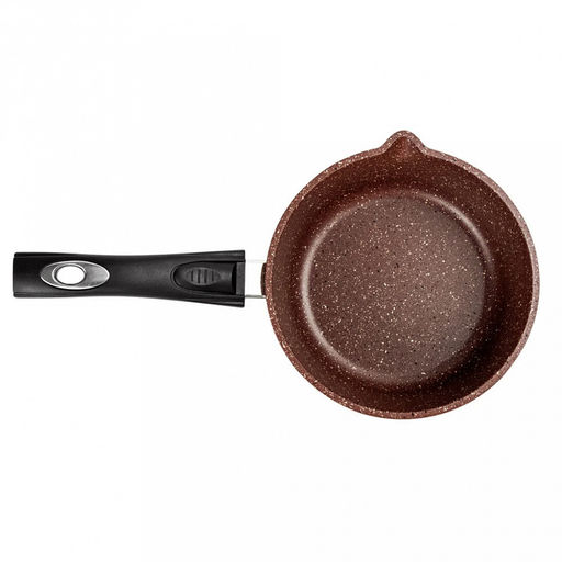 Ковш с тефлоновым покрытием 1,5л, д16см "Шоколад", h7см, s0,4см, съемная ручка из термостойкого пластика (Россия)