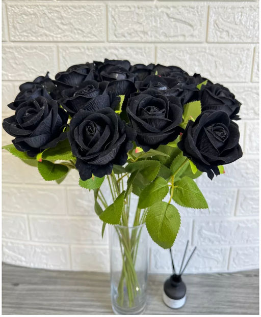Роза черная одиночная 55см
