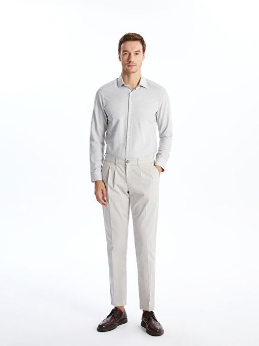 Slim Fit Uzun Kollu Ekose Gabardin Erkek G?mlek