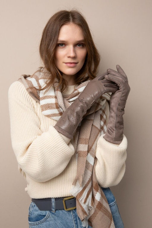 Перчатки из экокожи и полиэстера