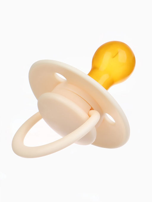 Соски-пустышки, от 6 мес., латекс, классические, в контейнере, набор из 2 шт., айвори/зелёный, M&B