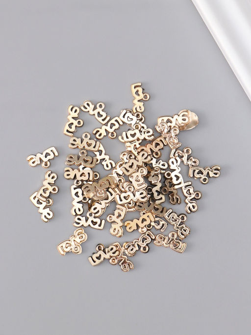 Цена за 2 шт. Пластиковый элемент, декоративная подвеска «Арт Узор. Love ажурная», набор 50 шт., 1×1.3×0.2 см