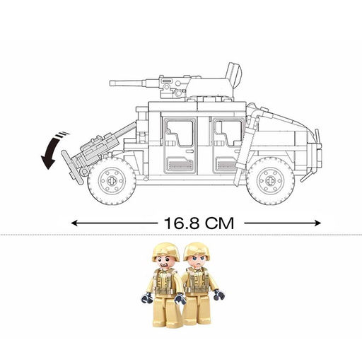 Конструктор Модельки Sluban «Боевой джип», 265 деталей