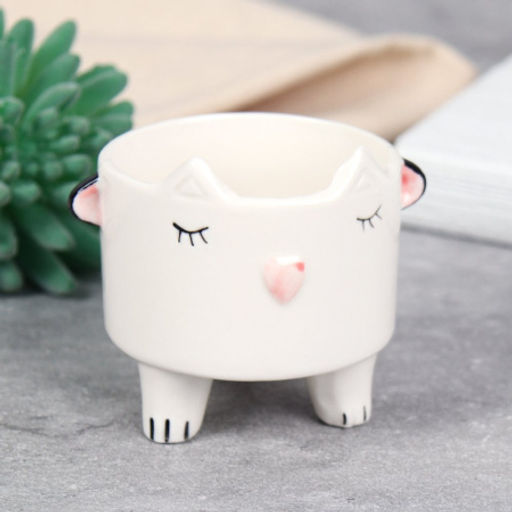 Кашпо 7х7х7,5 см Животные / WN30 /уп 120/ белое - Галеонтрейд фото 3