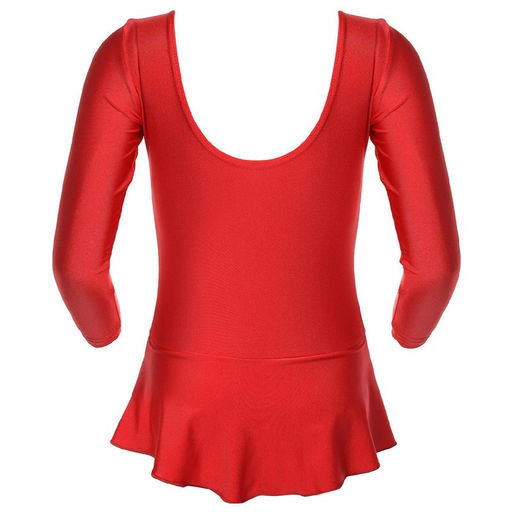 Купальник гимнастический Grace Dance, с юбкой, с длинным рукавом, р. 30, цвет красный  фото 8
