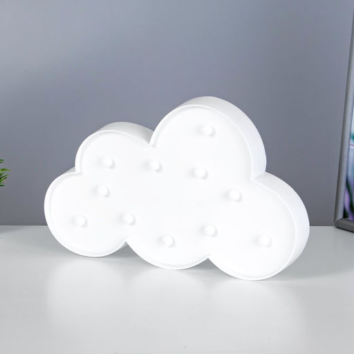 Фигурка светящаяся RISALUX «Облачко», 11хLED, ночники, батарейки 2×АА, 29×3×18 см, МИКС