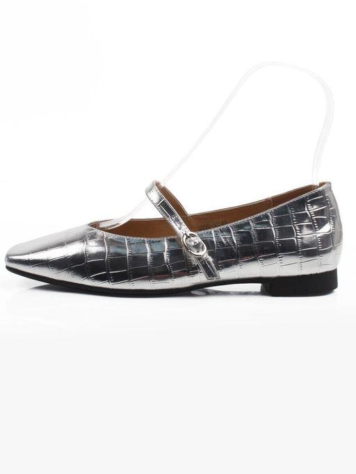 06-2009-5C GREY/SILVER Туфли женские (натуральная кожа)