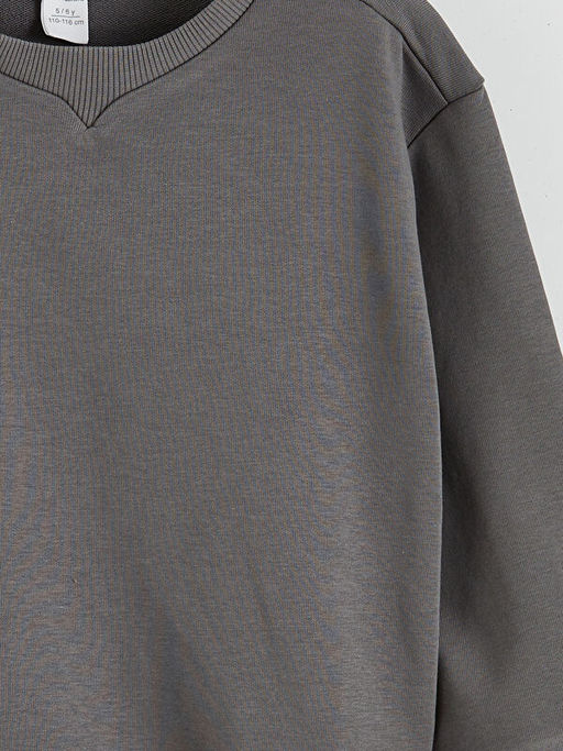 Bisiklet Yaka Erkek ?ocuk Kal?n Sweatshirt