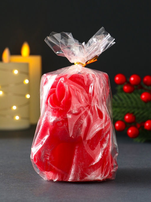 Декоративная свеча новогодняя «Барельеф Лошадь», 85×95 мм, лак, красный