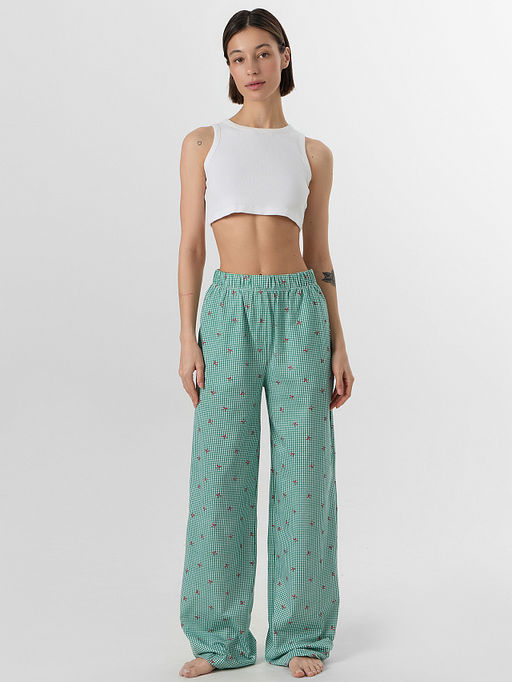 Брюки женские в зеленую клетку - Mark formelle фото 2