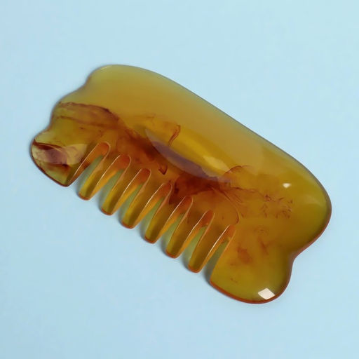 Массажёр Гуаша Гребень, 9,5 5,5 см, PVC-коробка, цвет янтарный - Queen fair фото 6