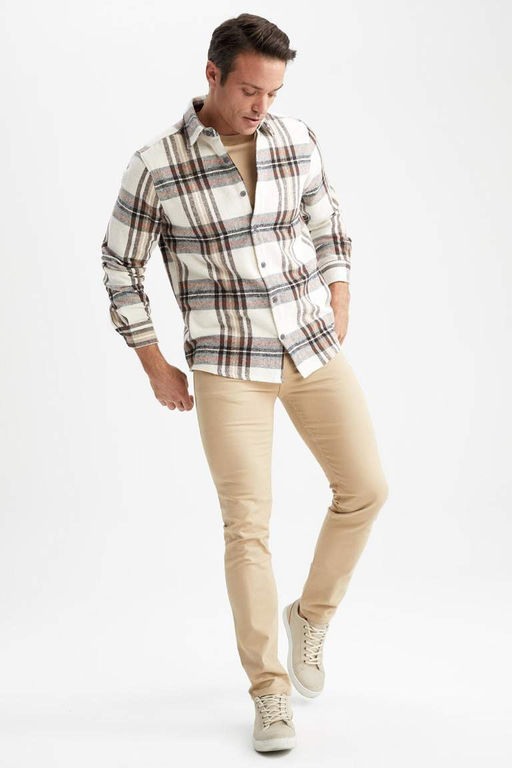 Рубашка стандартного кроя с длинным рукавом - Defacto фото 6