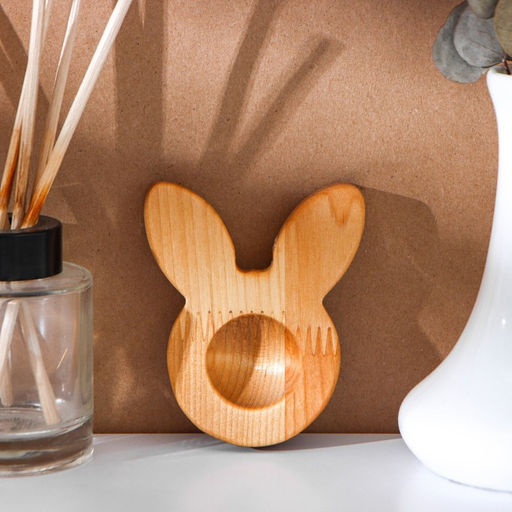 Пасхальный деревянный набор Adelica, подставка для яиц заяц 1 ячейка, сервировочная доска, термонаклейки 7 шт, берёза  фото 10