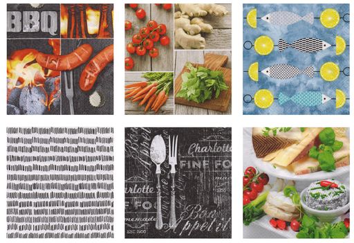 Love2art салфетки бумажные АССОРТИ 3х слойные SDD 33 x 33 12 шт. Набор №1217-03 Готовим с любовью