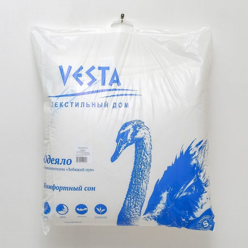 Одеяло станд. 220х205, иск. лебяжий пух, ткань глосс-сатин, полиэстер - Vesta фото 4