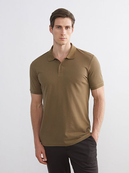 Polo Yaka K?sa Kollu Pike Erkek Ti??rt