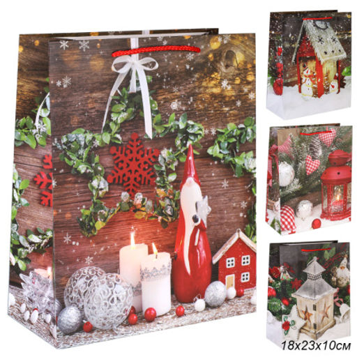 Цена за 12 шт. Пакет подарочный 18x23x10см / 5383M /уп 12/720/Новый год - Галеонтрейд фото 10