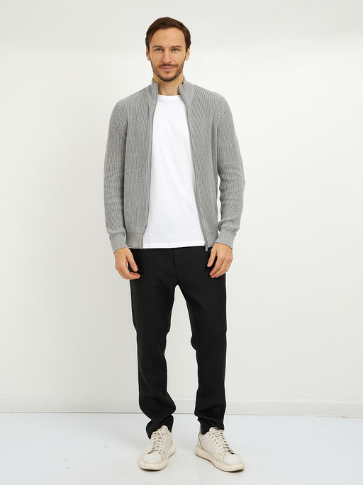 кардиган мужской базовый из хлопка на молнии - Glenfield фото 2
