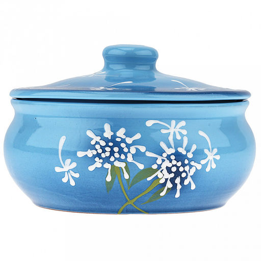 Пельменница керамическая "Малая" 1,25л, д19см, h12см, "Расторопша", с крышкой (Россия)