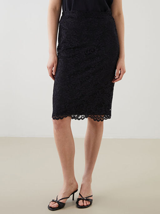 Beli Fermuarl? Dantelli Etek