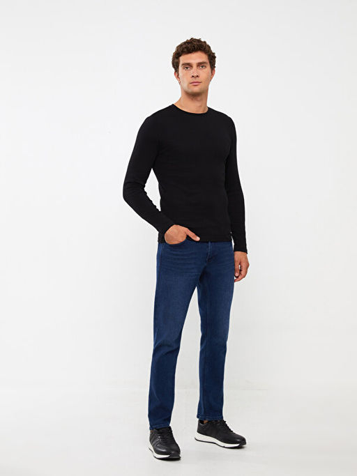 Bisiklet Yaka Uzun Kollu Erkek Sweatshirt