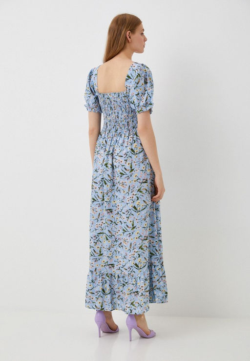 Нежно-голубое платье с цветочным принтом - Incity фото 5