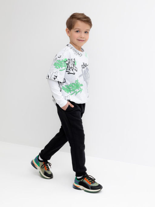 КР 400583/черный брюки для мал