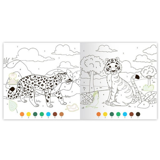 Раскраска по номерам с наклейками Дикие животные, 16 стр. - Буква-ленд фото 4