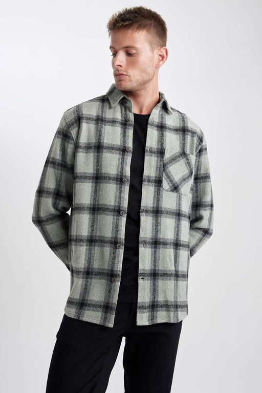 Рубашка Lumberjack с длинным рукавом в клетку обычного кроя - Defacto фото 7