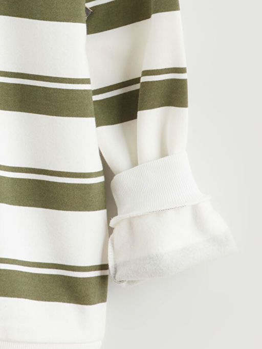 Bisiklet Yaka ?izgili Erkek ?ocuk Sweatshirt