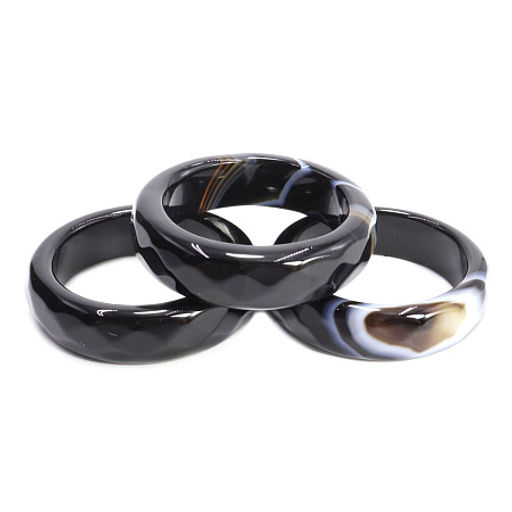 Кольцо из камня Черный агат дарует защиту от всех видов сглаза и порчи размер микс