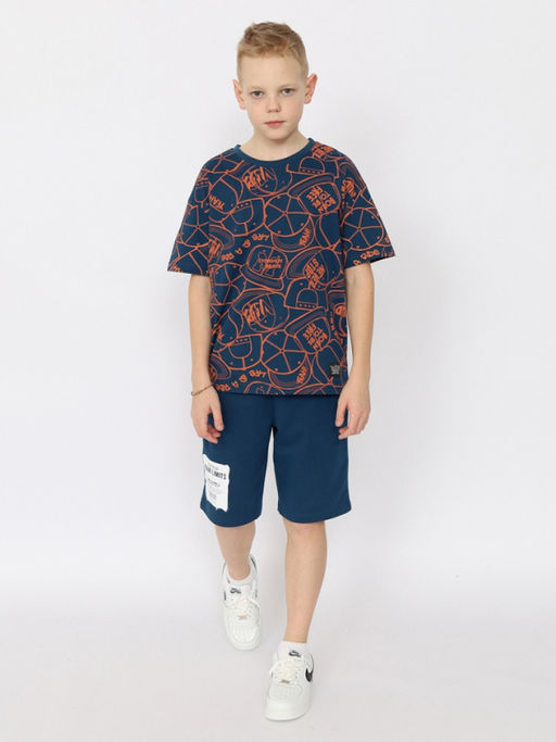 CRB wear/CSJB 63749-39-393 Футболка для мальчика,индиго-оранжевый/Ex.Cherubino фото 2