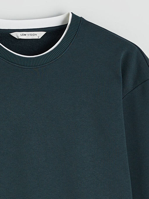 Bisiklet Yaka Erkek Kal?n Sweatshirt