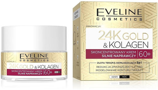 Eveline "24K Gold&Collagen" 60+ Концентрированный восстанавливающий крем день/ночь (50мл).30