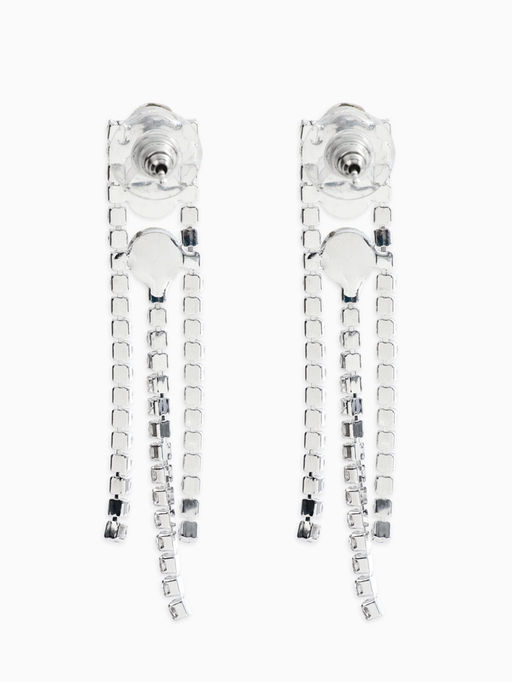 Набор 2 пред-а: серьги, колье со стразами "Лёд" круги, d=13,5см, цвет белый в серебре