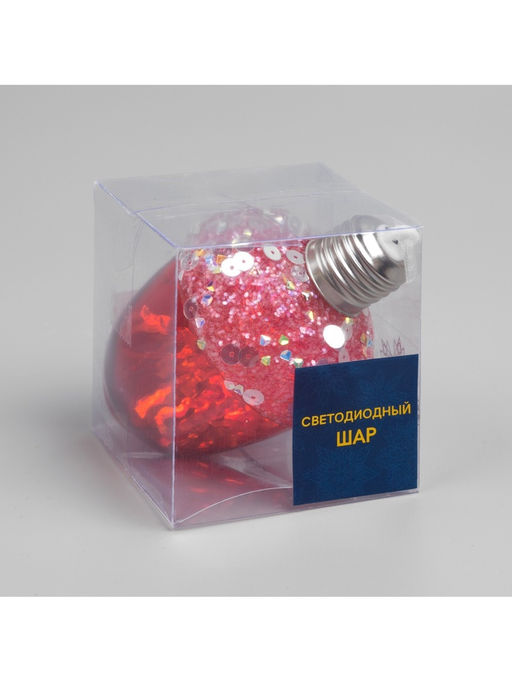 Ёлочный шар Жёлудь красный, 12х7 см, 4 LED, от батареек, свечение тёплое белое - Luazon lighting фото 12