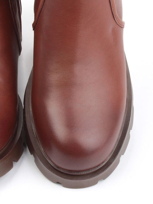 04-M2-245 BROWN Ботинки зимние женские (натуральная кожа, натуральный мех)