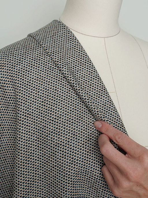 Шерсть пальтово-костюмная Твид цв.Серый/черный/песочный, ш.1.5м, шерсть-50%, п/э-50%, 380гр/м.кв - Купава фото 16