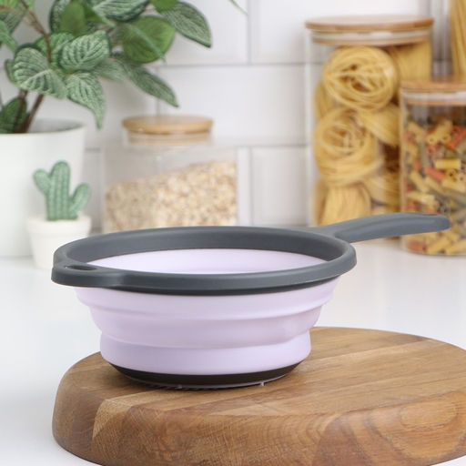 Дуршлаг складной Доляна «Волна», d=20 см, сиреневый