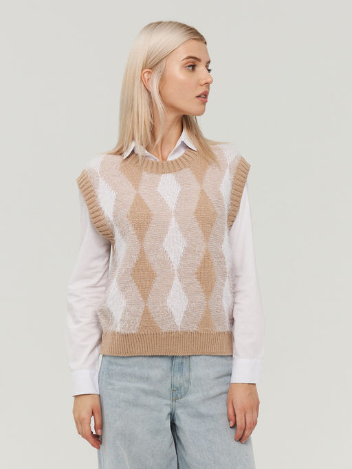 Жилет женский BY222-14053. 71/white латте/белый