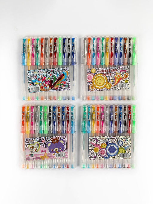 Набор гелевых ручек, 12 цветов, с блестками, с резиновым держателем, в пластиковой коробке - Simaland фото 11