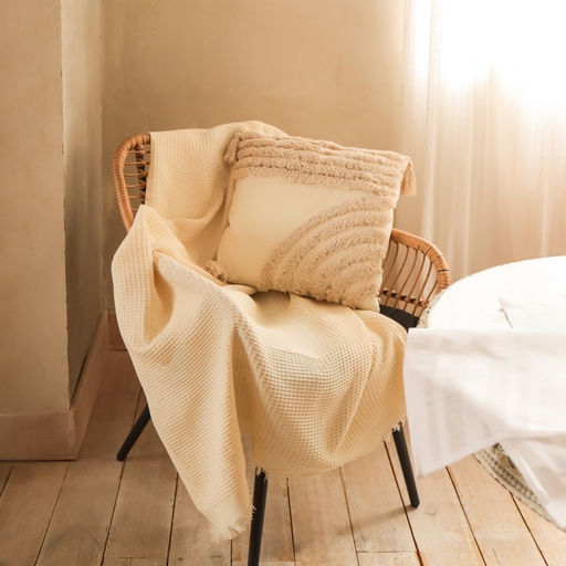 Наволочка декоративная с кисточками SL Home, 45×45 см, хлопок 100%, молочная