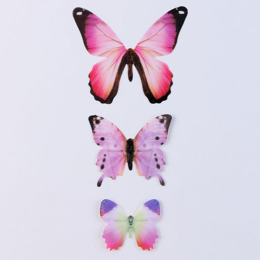 Набор для украшения «Бабочки», 12 шт., цвет розовый