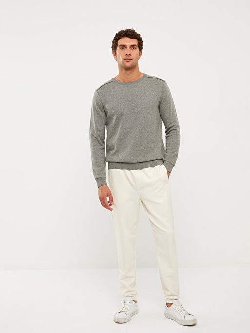 Bisiklet Yaka Uzun Kollu Erkek Sweatshirt