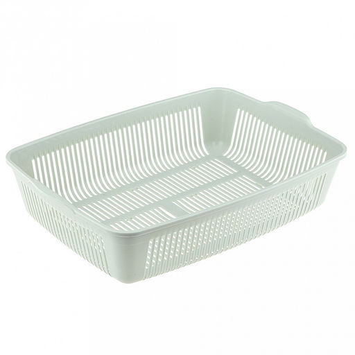 Лоток-туалет для кошек 23х42х11см, пластик, с сеткой, ментоловый (Россия)