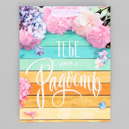 Цена за 2 шт. Пакет подарочный ламинированный, упаковка, Тебе на радость, MS 18?23?8 см