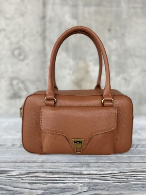 Женская кожаная сумка бочонок 3132 Браун
