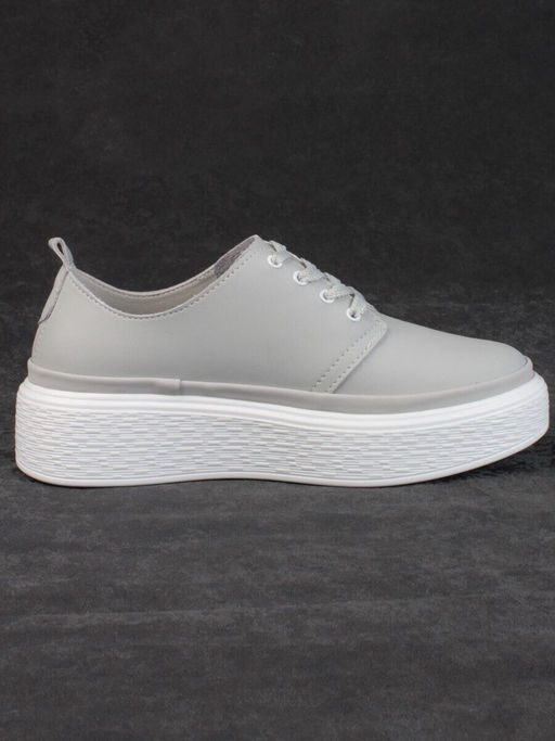 05-PDF88-2 GRAY Кроссовки женские (натуральная кожа)