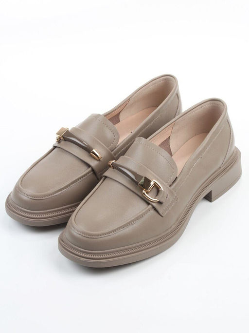 03-DEB106-4 KHAKI Лоферы женские (натуральная кожа)