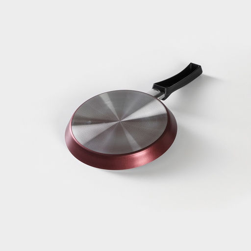 Сковорода блинная «Хит», d=18 см, пластиковая ручка, антипригарное покрытие, алюминий, бордовая